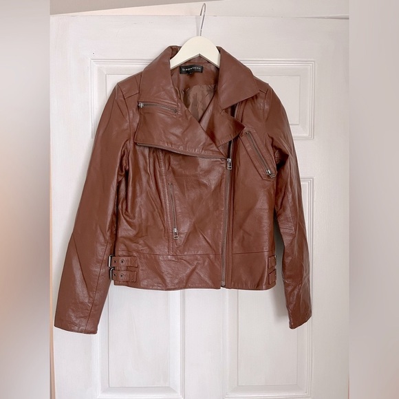 Bagatelle Brown real Leather Jacket - Picture 1 of 9